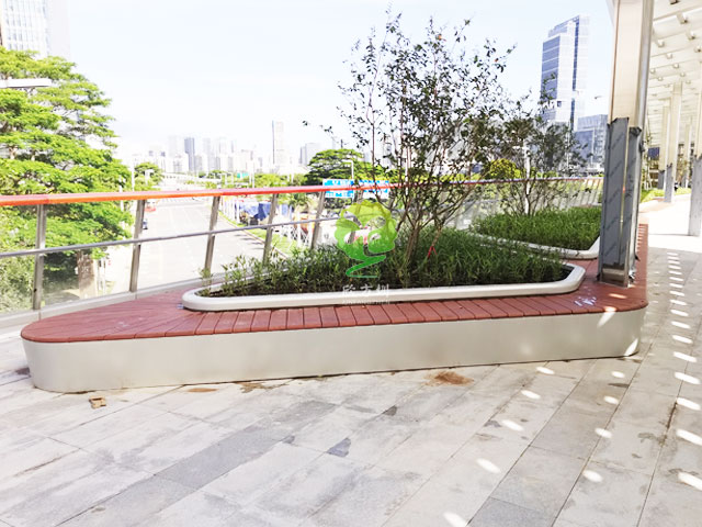 不銹鋼花池坐凳美化深圳前?？缃止珗@G9天橋城市戶外景觀